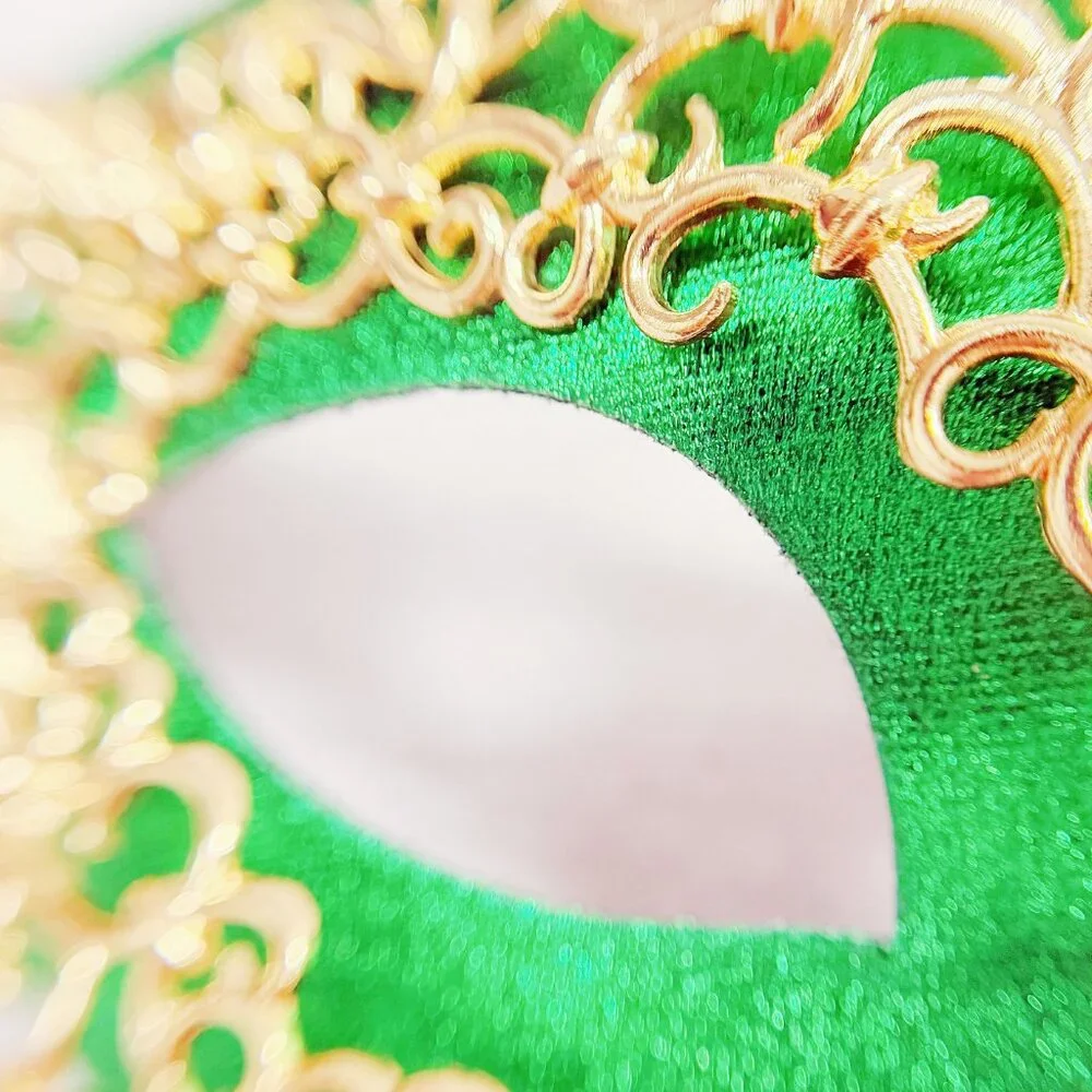 Green masquerade mask, cosplay mask, Halloween mask, Venetian mask, Prom mask